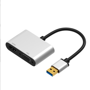 <span class=keywords><strong>สาย</strong></span>แปลงอะแดปเตอร์ 2 in 1 USB 3.0 เป็น 4k HDTV VGA หญิง แบบสองช่องสัญญาณ - Product Image 2