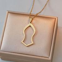 Collar con Colgante de Calabaza Religiosa con Caligrafía Ayatul Kursi, Joyería Musulmana Islámica Árabe de Acero Inoxidable, Venta al por Mayor para Eid y Ramadán