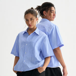 Nuovo modello estivo da <span class=keywords><strong>uomo</strong></span> camicia corta con bottoni di flanella Casual manica corta con abito svasato a righe squadrate stampa a quadri <span class=keywords><strong>oversize</strong></span> - Product Image 4