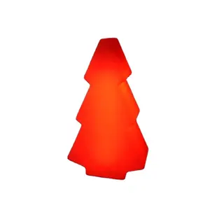 Pohon Natal LED Plastik Cahaya Kendali Jarak Jauh Warna RGB