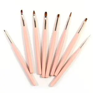 custom Logo welcomed pink color nail art brushes set nail brush crystal pen drawing pen liner brush