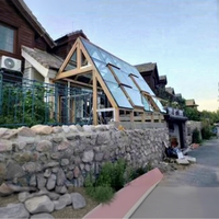 Véranda contemporaine en alliage d'aluminium et verre trempé, insonorisée, isolante thermiquement, avec pare-soleil et joint de toit, pour jardin