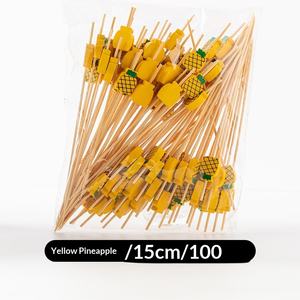 Brochetas de Bambú Premium de 15 cm para Fruta, Barbacoa, Pollo, Té <span class=keywords><strong>con</strong></span> Leche, Decoración de Sándwiches - Product Image 4