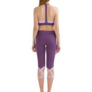 Conjunto Deportivo de 2 Piezas para Mujer, Top Corto y Leggings de Cintura Alta, Ropa Deportiva para Gimnasio y Fitness, Logotipo Personalizado, Fabricante OEM al por Mayor - Product Image 5