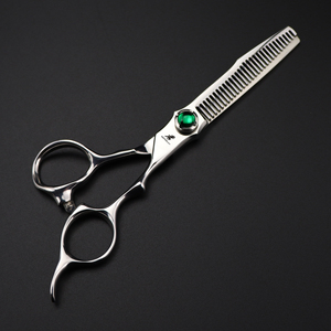 6.0 Inch NEPURLson Màu Xanh Lá Cây Kim Cương <span class=keywords><strong>3</strong></span> Lỗ Emerald Thiết Kế Thời Trang Vẻ Đẹp Kéo Cắt Tóc Kéo Phẳng Răng Kéo Tóc - Product Image 5