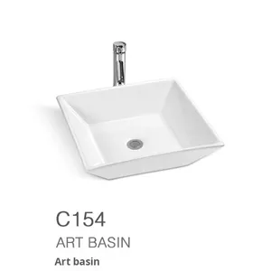 <span class=keywords><strong>Lavabo</strong></span> de <span class=keywords><strong>lavabo</strong></span> de cerámica integrado cuadrado moderno simple para el baño del hogar Hotel Balcón o granja/Villa - Product Image 3