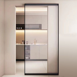 Kits de portes coulissantes en verre miroir, système de porte coulissante hydraulique pour l'intérieur de la maison, système de porte miroir magique pour maison de luxe - Product Image 3