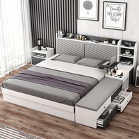 Ensemble de meubles de chambre à coucher, luxueux et moderne, création de designer, lit double
