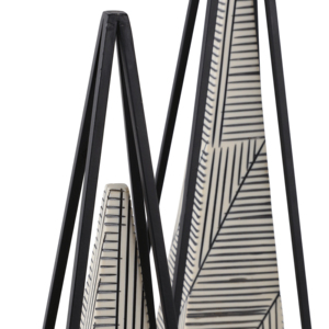 Sculture piramidali per decorazioni domestiche, oggetti decorativi in ferro e resina per soggiorno, ufficio, bagno, mensola, tavolino da caffè - Product Image 6