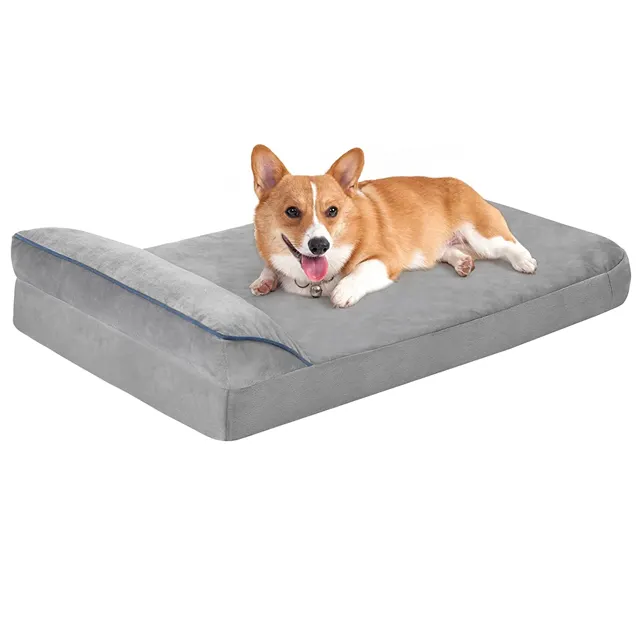 Yeni tasarım toptan su geçirmez yumuşak kare dolum pamuk köpek kanepe köpek yatağı lüks