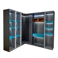 Vitrine à gâteaux en MDF sur mesure, verre trempé de 8 mm, éclairage LED, design 3D gratuit pour cafés et confiseries