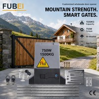 Venta al por mayor: Abrepuertas automático deslizante Fubei de 1500 kg y 750 W con interruptor de límite magnético y luz de advertencia intermitente para estacionamiento