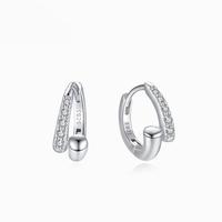 Boucles d'oreilles créoles géométriques à motifs croisés pour femmes et jeunes filles, en argent sterling 925, bijoux de fête, de mariage et cadeaux
