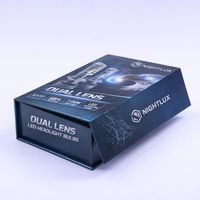 Lumière LED de voiture personnalisée, phare LED, ampoule à 3 tubes en cuivre, emballage en papier, boîte magnétique avec crochet de suspension