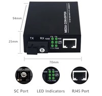Convertidor de Medios de Fibra Óptica de 10/100 Mbps y 20 km, SC, Fibra Única, Switch de Fibra