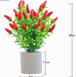 Plante artificielle en <span class=keywords><strong>pot</strong></span>, faux bonsaï d'orange, de fraise et de poivron avec <span class=keywords><strong>pot</strong></span> gris pour la décoration de table à la maison - Product Image 6