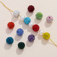 Perles entretoises rondes en cristal de strass YWJC de 10 mm pour la fabrication de bijoux, perles en argile de strass en cristal