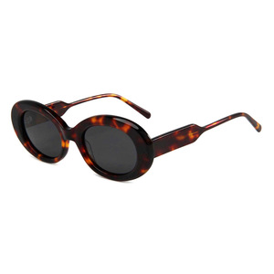 Lunettes de soleil ovales à monture intégrale noire, protection UV400, style unisexe pour adultes - Product Image 3