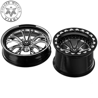 Jantes forgées Viaol Drag Racing Pack 117x4.5/18x5 Skinny avant + 15x10/11/12 Beadlock arrière compatibles avec Ford Mustang Challenger/Charger