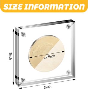 New Style Magnetic Clear Acrylic Coin Holder UV Protection Preserved Memorabilia <b>Display</b> <b>Case</b> for Collectors - Product Image 2