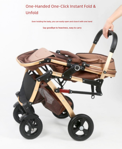 Poussette bébé pliable légère et réversible avec position haute, inclinable, et bonne suspension, pour nouveau-né et tout-petit - Product Image 3