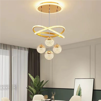 Lustre LED haut de gamme simple et moderne pour restaurant chambre escalier salon hauteur réglable vente directe d'usine