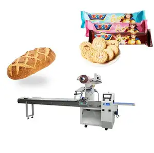 Máquina de empacotamento automática produtiva alta do pão do brinde/máquina do bloco do fluxo do descanso do pão