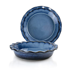 2025 precio de fábrica cocina forma redonda pastel pan para hornear cerámica 11 pulgadas pastel Pizza postre plato para hornear plato - Product Image 1