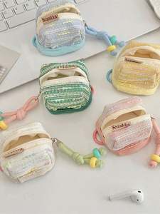 Cute Portable 100% Polyester Foldable Earphone Case <b>Coin</b> <b>Purse</b> Key Jewelry Storage Bag <b>Women</b> Girls Pouch Kawaii Travel Bag - Product Image 3