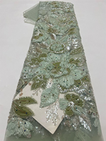 Tissu en tulle perlé avec sequins NI.AI pour robe de mariée, robe de soirée, robes africaines Asoebi