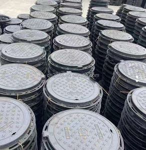 주철 맨홀 커버 및 프레임, 둥근 정원 마당 정화조 뚜껑 진입로 용 매입형 하수 커버 - Product Image 3