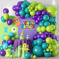 Nouvelle Arche de Ballons en Chaîne en Latex Série Vache pour Enfants, Gris Bleu, Écologique, Durable, Décoration Anniversaire, Fête des Mères, Ramadan