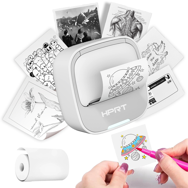 Hanin HPRT Study Notes Learning Photos Wireless Inkless Sticker Mini Printer Maker 203DPI Portable Thermal Label Printer S1