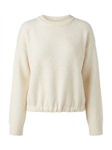 Pull court personnalisé pour femme à manches longues et col rond avec lettres brodées (mélange viscose/nylon/polyester) – Style décontracté - Product Image 2