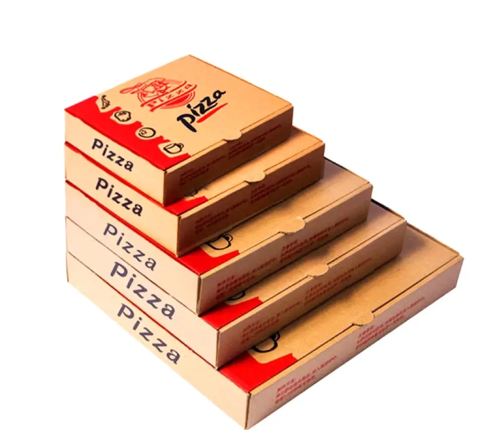 Caja de envío de Pizza, cartón de embalaje, precio barato, biodegradable, 10, 12, 13, 14 pulgadas, embalaje de Pizza, proveedor de caja de entrega para Pizza