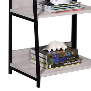 DB Traditional 5-Tier <b>Bookshelf</b> Natural and Black <b>Glass</b> Ladder for Home Office Living Room or Workshop - Product Image 3
