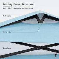 Tente de réception pliable avec panneaux latéraux en toile Oxford et poches de rangement pour salons professionnels, événements en plein air, camping