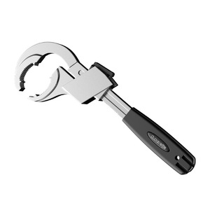 Clé à molette réglable Oudist en acier inoxydable avec mâchoires dentelées, poignée antidérapante, outil de bricolage à extrémité unique métrique - Product Image 1