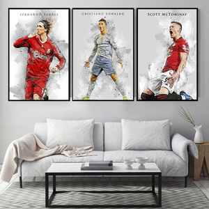 Cuadros Decorativos de Jugadores de Fútbol: Messi y Bastian <span class=keywords><strong>Schweinsteiger</strong></span> con Trofeo de Campeonato para Decoración del Hogar - Product Image 1