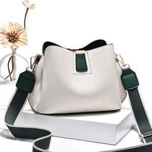 An Ru Shi Bucket <b>Bag</b> Textured <b>Mini</b> Women's <b>Bag</b> Small White With Orange Red And <b>Black</b> Shoulder Crossbody <b>Bag</b> - Product Image 5