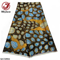 Tissu satiné en polyester imprimé wax africain motif Kente pour robes – Vente en gros