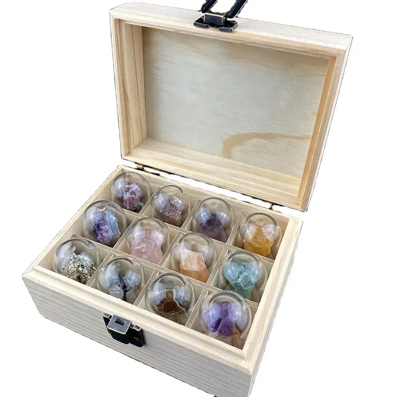 Hot-sale natural rough gem stone healing energy natural mineral specimen Children mineral gift box science education