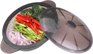 Olla de <span class=keywords><strong>silicona</strong></span> plegable para alimentos y verduras, vaporizador de <span class=keywords><strong>microondas</strong></span> de grado alimenticio, la mejor oferta - Product Image 4
