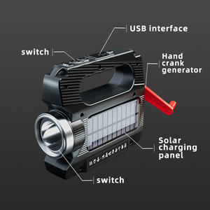 Torcia Warsun H996 con Manovella, Multifunzione, Ricarica Solare e Manuale, Torcia d'Emergenza a Lunga Portata - Product Image 3