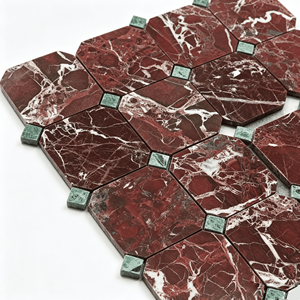 Carrelage en mosaïque de marbre Rosa Levanto 12x12, poli, contemporain, pour sol, imperméable, pierre de calcite - Product Image 4