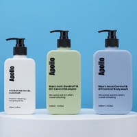 Flacon carré en PEHD avec pompe PP 90ml 250ml 350ml 500ml pour soins personnels masculins, shampoing, gel douche, savon liquide, logo personnalisé