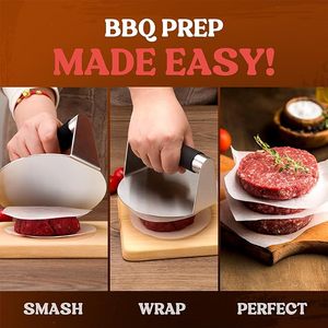 Prensa para Hamburguesas de Acero Inoxidable para <span class=keywords><strong>Plancha</strong></span>, Herramienta Antiadherente para Prensar Carne con Mango Antiescaldaduras - Product Image 5