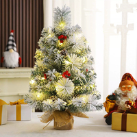 Mini sapin de Noël artificiel de bureau 45/60 cm, sapin floqué à aiguilles de pin mélangées
