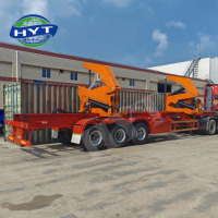Semi-remorque porte-conteneurs à 3 essieux en acier, avec élévateur latéral hydraulique et col de cygne, pour conteneurs ISO de 20 et 40 pieds, capacité 40-50T