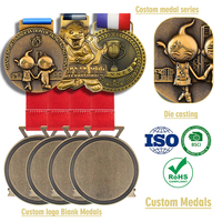 Médailles de marathon en or 3D en gros, médailles en alliage de zinc personnalisées, impression UV, fabricant de trophées en métal